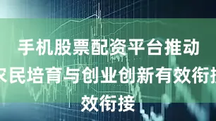 手机股票配资平台推动农民培育与创业创新有效衔接